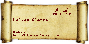 Lelkes Aletta névjegykártya